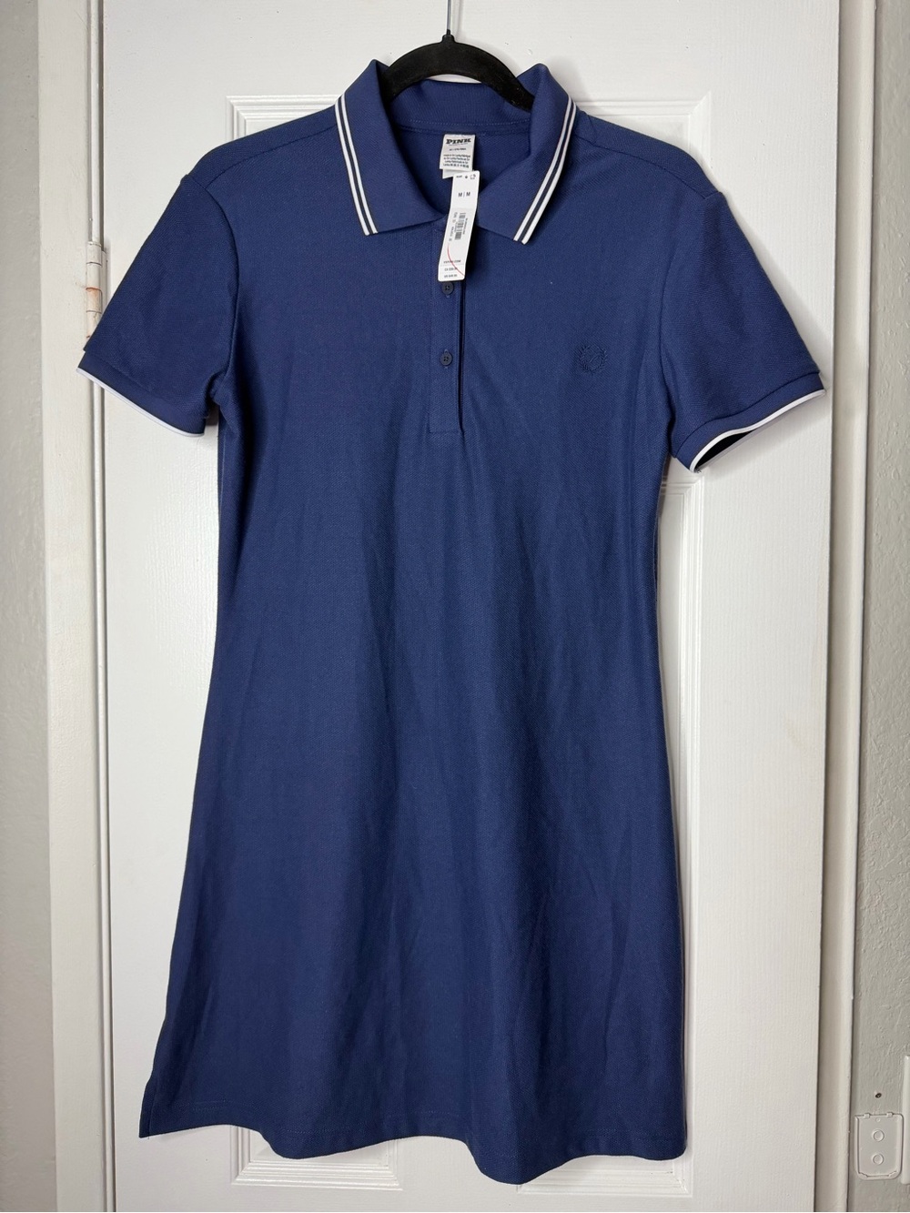 PINK Victoria's Secret Navy Polo Dress with White Trim